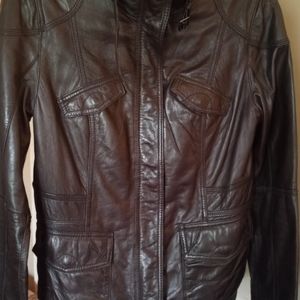 Eddie Bauer brown leather jacket brand new